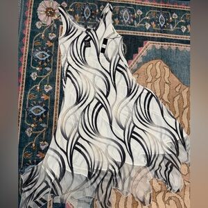 Komarov Black and White Strapless Dress